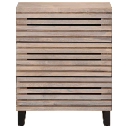 Credenze 2 pz 60x34x75 cm in Legno Massello di Mango