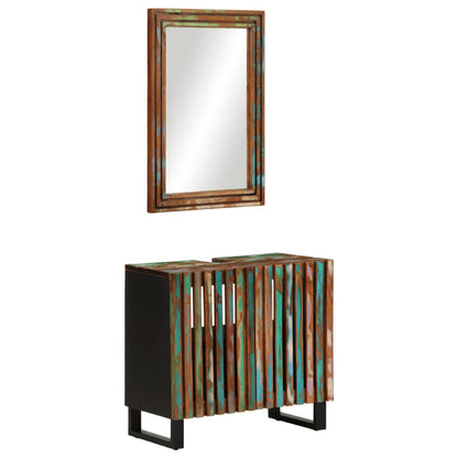 Set Mobili da Bagno 2pz in Legno Massello di Acacia
