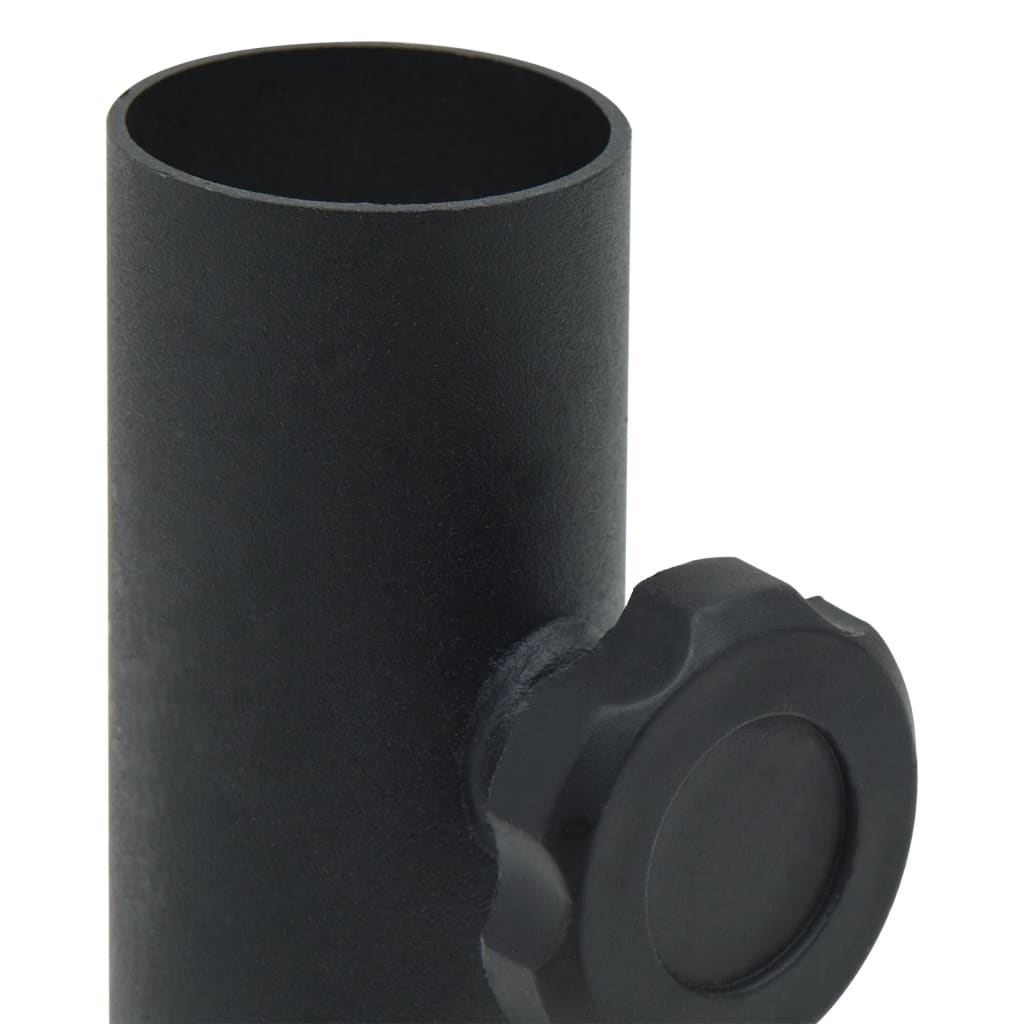 Base per Ombrellone per Palo da Ã˜32/34/38 mm Nero Opaco Acciaio