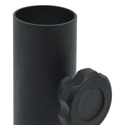 Base per Ombrellone per Palo da Ã˜32/34/38 mm Nero Opaco Acciaio