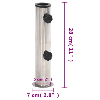 Base per Ombrellone per Palo da Ã˜38/48 mm Argento Acciaio Inox