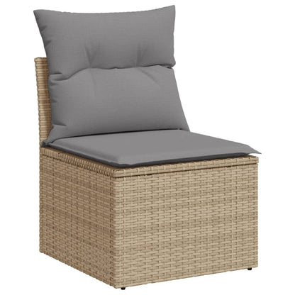 Set Divano da Giardino 6 pz con Cuscini Beige Misto Polyrattan