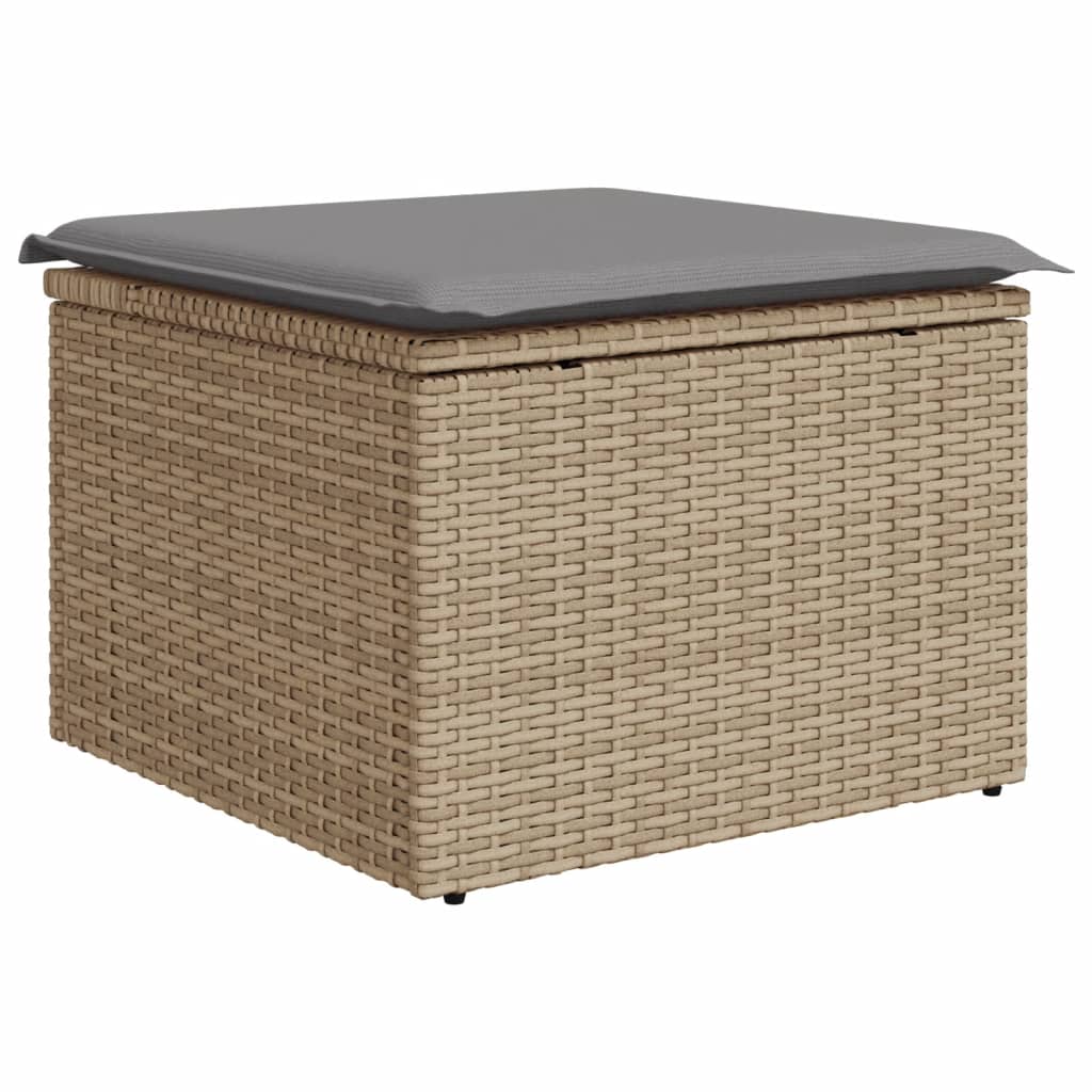 Set Divano da Giardino 5 pz con Cuscini Beige Misto Polyrattan