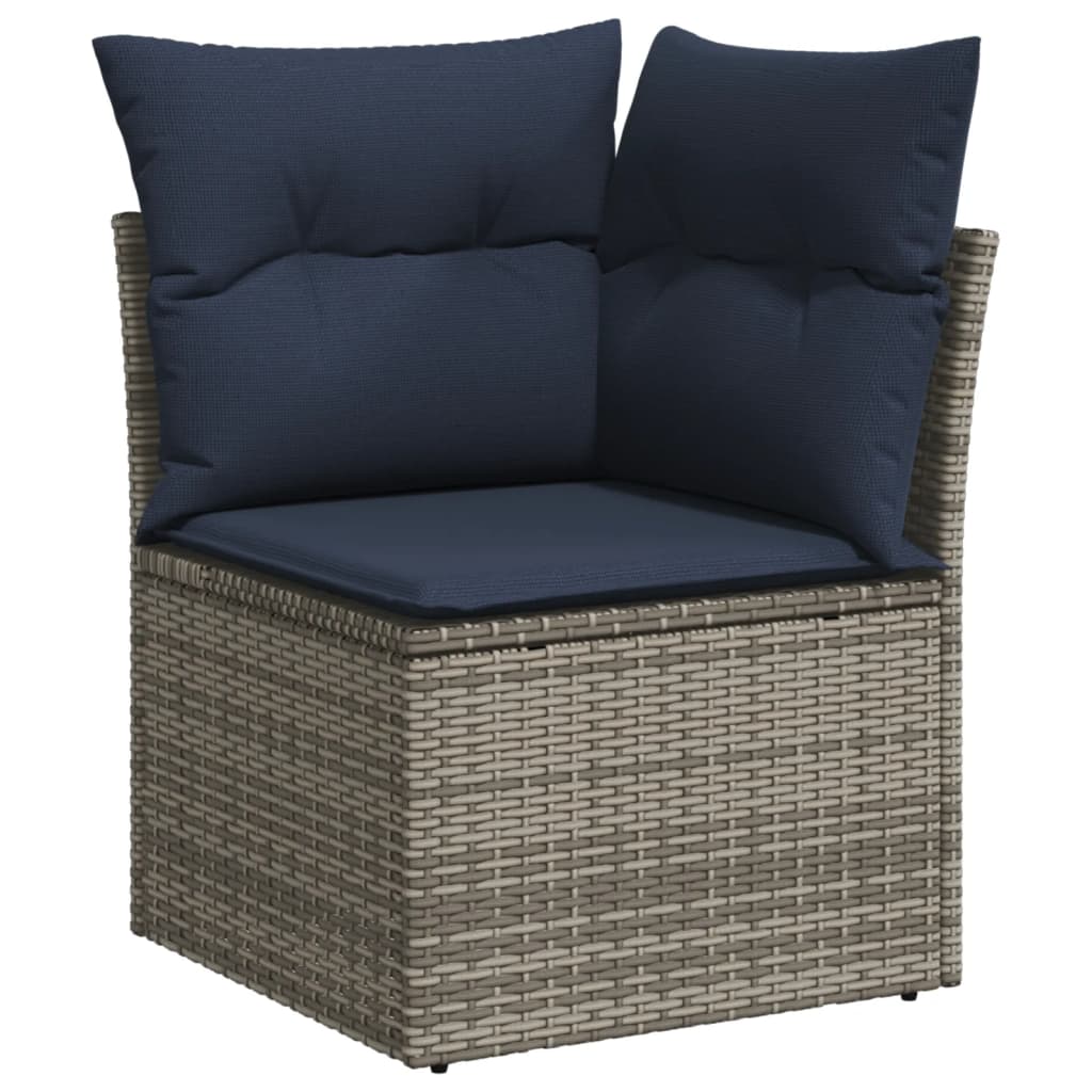 Set Divani da Giardino 8 pz con Cuscini Grigio in Polyrattan