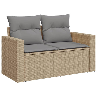 Set Divano da Giardino 4 pz con Cuscini Beige Misto Polyrattan