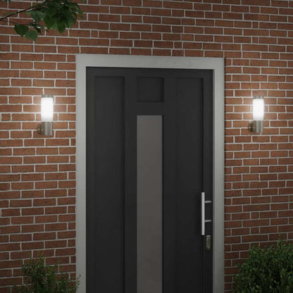 Lampada da Parete Esterna 2 pcs Argento 12 x 8,5 x 27 cm