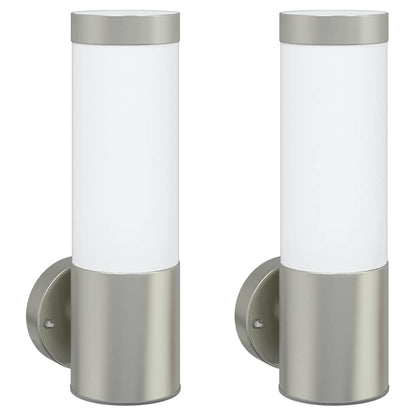 Lampada da Parete Esterna 2 pcs Argento 12 x 8,5 x 27 cm