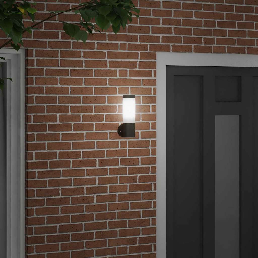 Lampada da Parete Esterna Nero 12 x 8,5 x 27 cm
