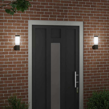 Lampada da Parete Esterna 2 pcs Nero 12 x 8,5 x 27 cm