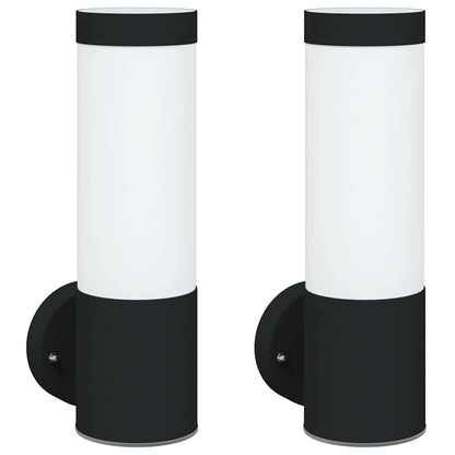 Lampada da Parete Esterna 2 pcs Nero 12 x 8,5 x 27 cm
