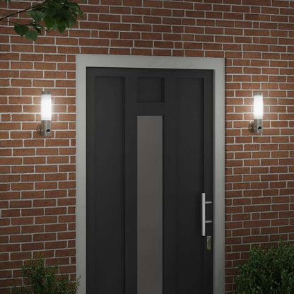 Lampada da Parete Esterna 2 pcs Argento 12 x 8,5 x 29 cm