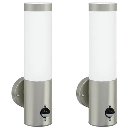 Lampada da Parete Esterna 2 pcs Argento 12 x 8,5 x 29 cm