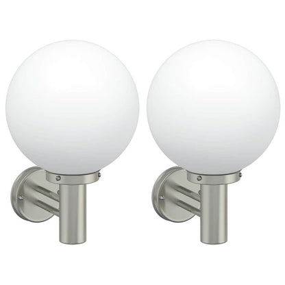 Lampada da Parete Esterna 2 pcs Argento 28 x 25 x 38 cm