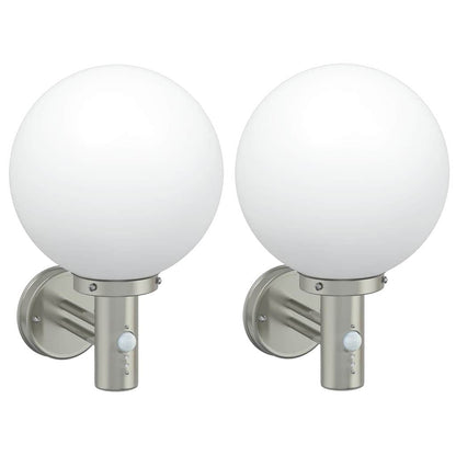 Lampada da Parete Esterna 2 pcs Argento 28 x 25 x 38 cm