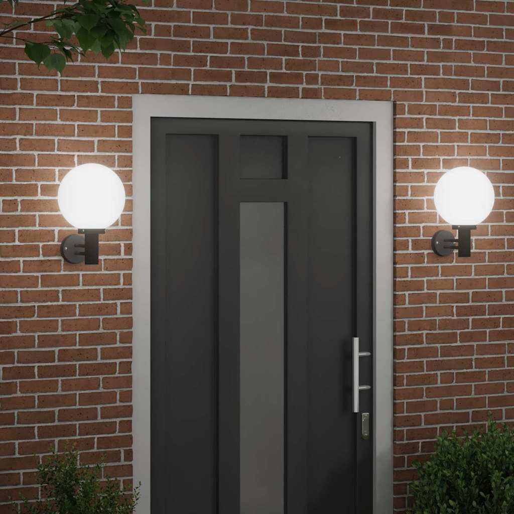 Lampada da Parete Esterna 2 pcs Nero 28 x 25 x 38 cm
