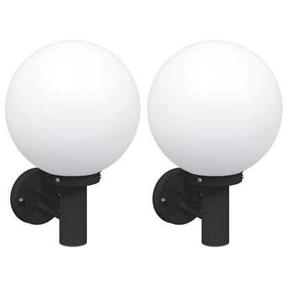 Lampada da Parete Esterna 2 pcs Nero 28 x 25 x 38 cm
