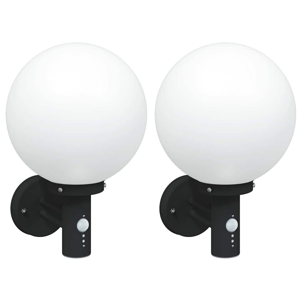 Lampada da Parete Esterna 2 pcs Nero 28 x 25 x 38 cm