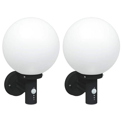 Lampada da Parete Esterna 2 pcs Nero 28 x 25 x 38 cm