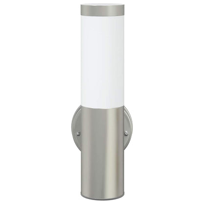 Lampada da Parete Esterna 2 pcs Argento 15 x 7,5 x 33 cm