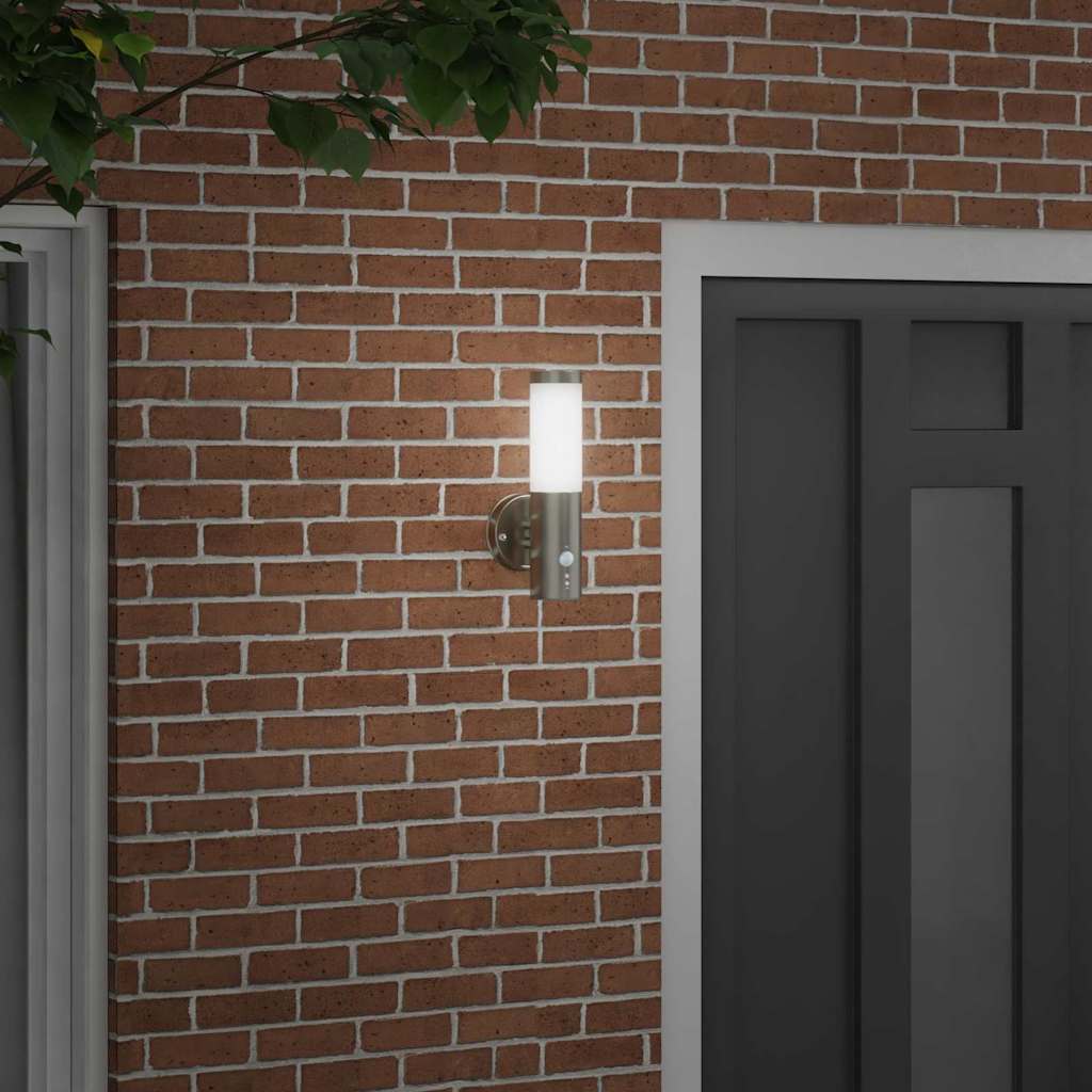 Lampada da Parete Esterna Argento 15 x 7,5 x 33 cm