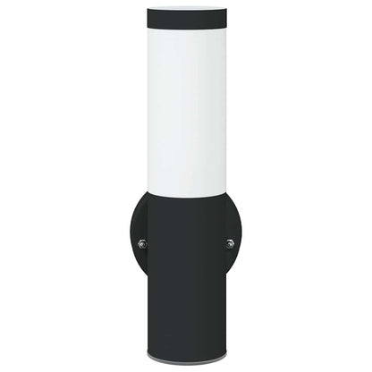 Lampada da Parete Esterna 2 pcs Nero 15 x 7,5 x 33 cm