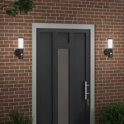 Lampada da Parete Esterna 2 pcs Nero 15 x 7,5 x 33 cm