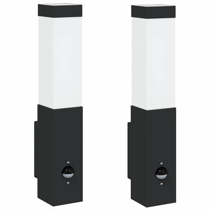 Lampada da Parete Esterna 2 pcs Nero 10.5 x 6 x 33 cm