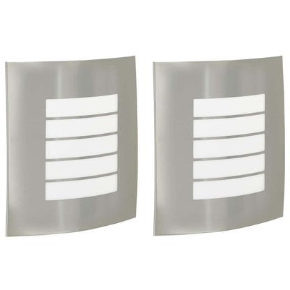 Lampada da Parete Esterna 2 pcs Argento 23.5 x 9 x 26 cm
