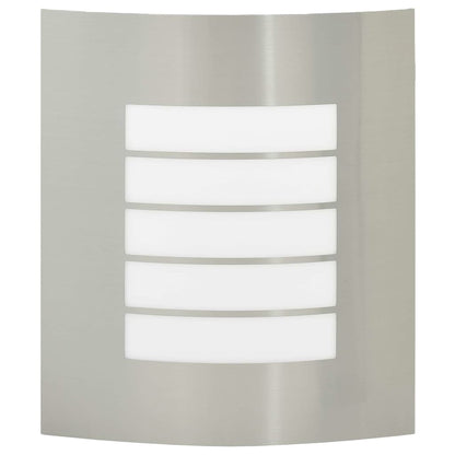 Lampada da Parete Esterna 2 pcs Argento 23.5 x 9 x 26 cm
