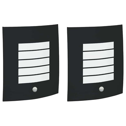 Lampada da Parete Esterna 2 pcs Nero 23.5 x 9 x 26 cm