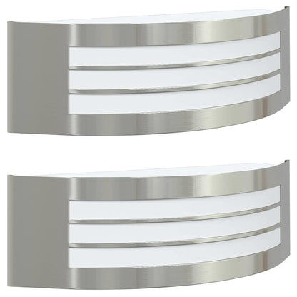 Lampada da Parete Esterna 2 pcs Argento 32 x 10 x 10 cm