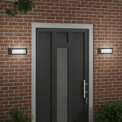 Lampada da Parete Esterna 2 pcs Nero 32 x 10 x 10 cm