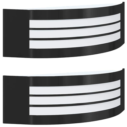 Lampada da Parete Esterna 2 pcs Nero 32 x 10 x 10 cm