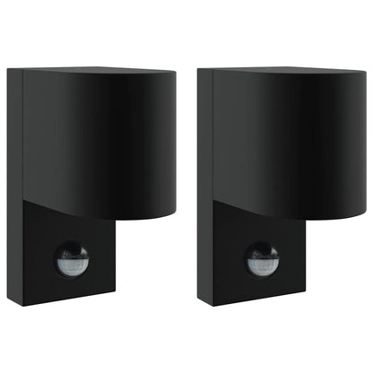 Lampada da Parete Esterna 2 pcs Nero 12 x 7 x 15 cm