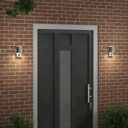 Lampada da Parete Esterna 2 pcs Argento 6,5 x 10,5 x 16 cm