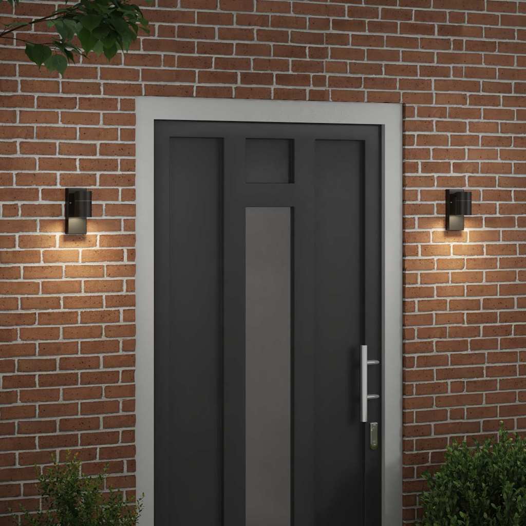 Lampada da Parete Esterna 2 pcs Nero 6,5 x 10,5 x 16 cm