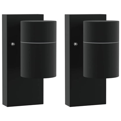 Lampada da Parete Esterna 2 pcs Nero 6,5 x 10,5 x 16 cm