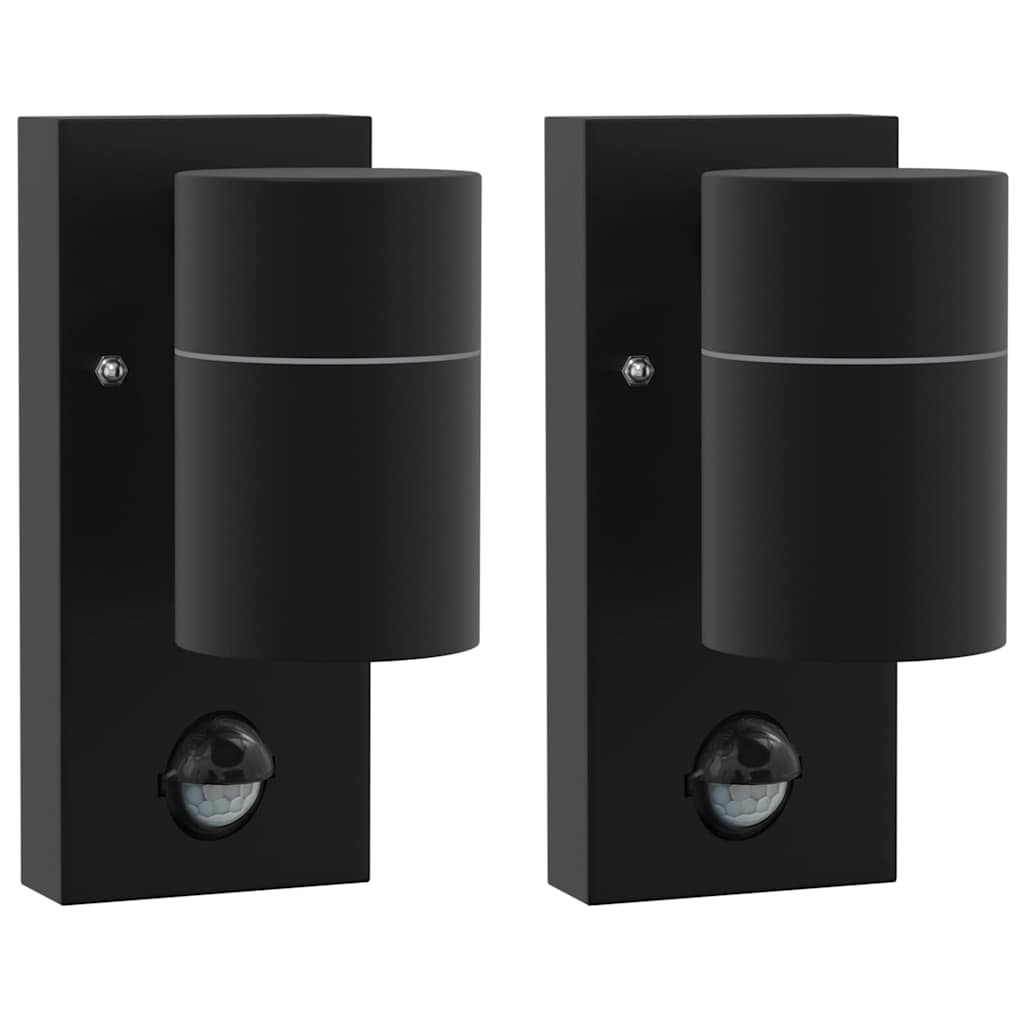 Lampada da Parete Esterna 2 pcs Nero 6,5 x 10,5 x 16 cm
