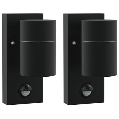 Lampada da Parete Esterna 2 pcs Nero 6,5 x 10,5 x 16 cm