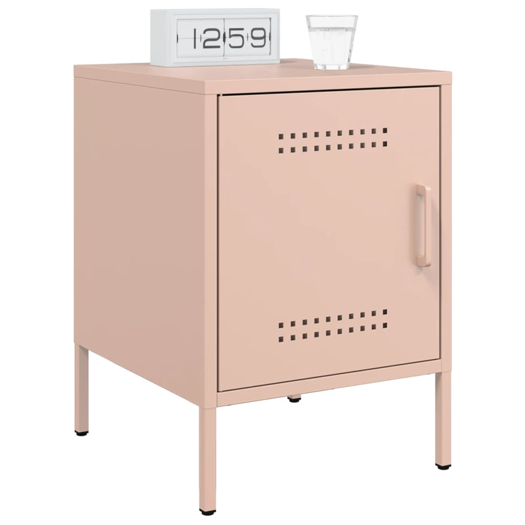 Comodini 2 pz Rosa 36x39x50,5 cm in Acciaio