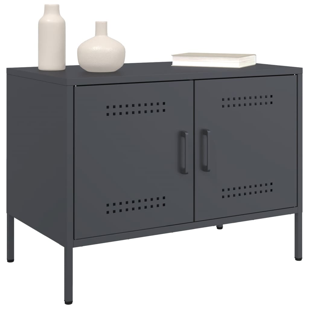 Mobili TV 2pz Antracite 68x39x50,5 cm in Acciaio