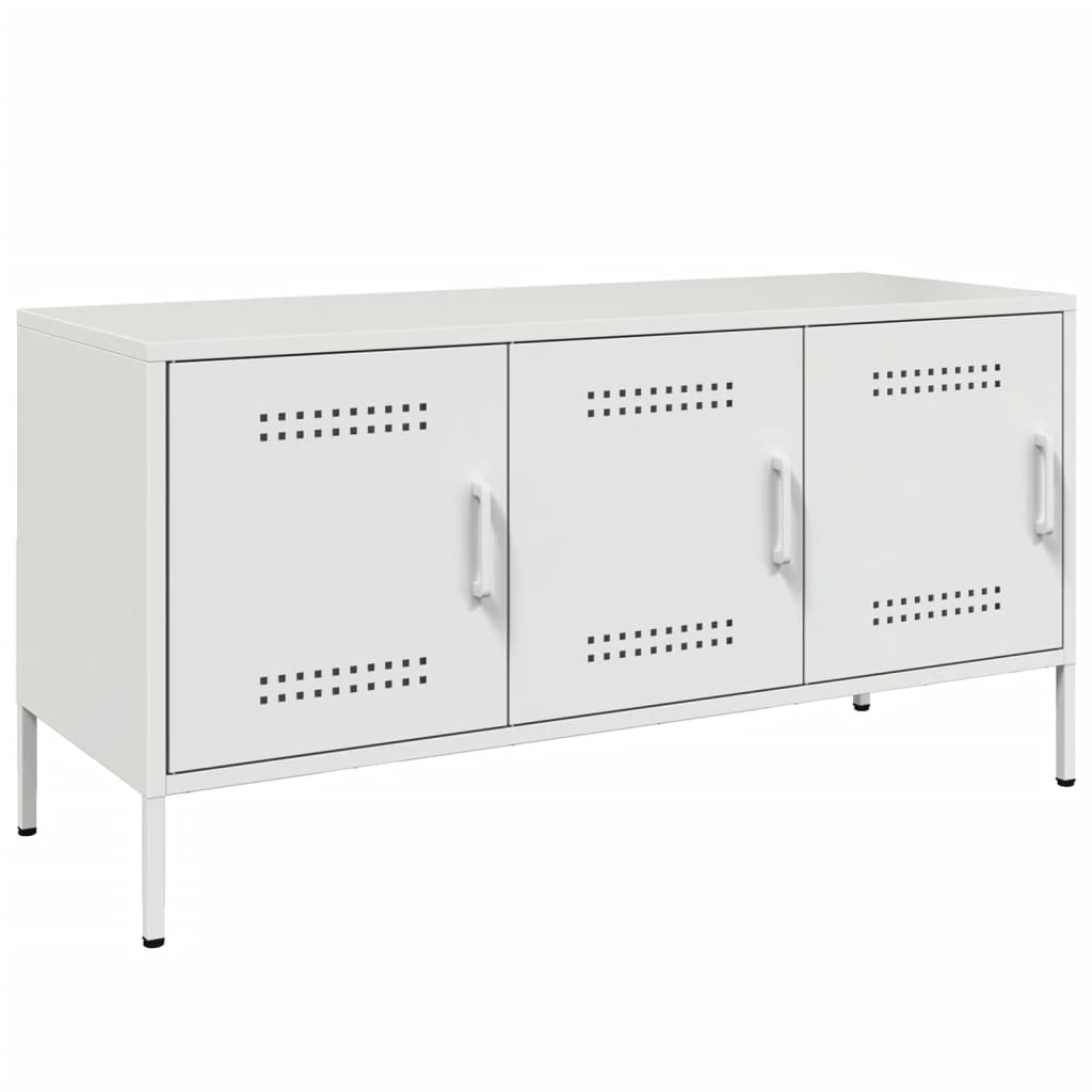 Mobile TV Bianco 100,5x39x50,5 cm in Acciaio