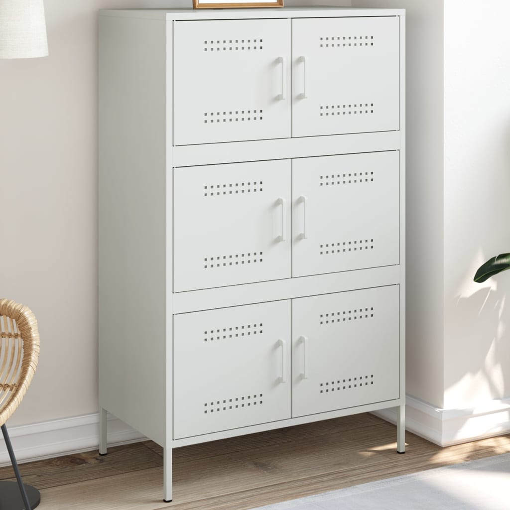 Credenza Bianca 68x39x113 cm in Acciaio