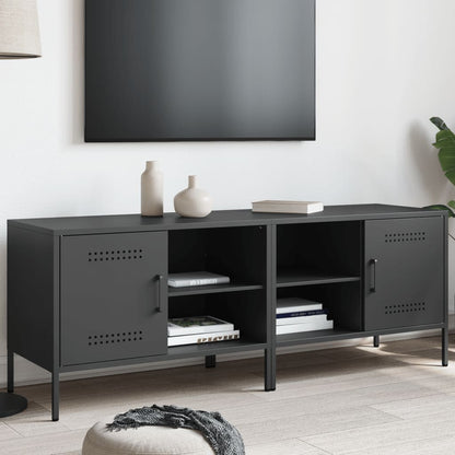 Mobili TV 2pz Neri 68x39x50,5 cm in Acciaio