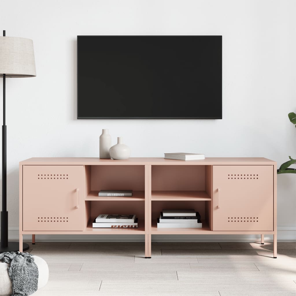 Mobili TV 2pz Rosa 68x39x50,5 cm in Acciaio