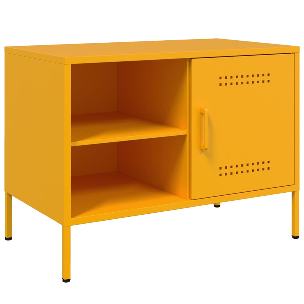Mobile TV Giallo Senape 68x39x50,5 cm in Acciaio