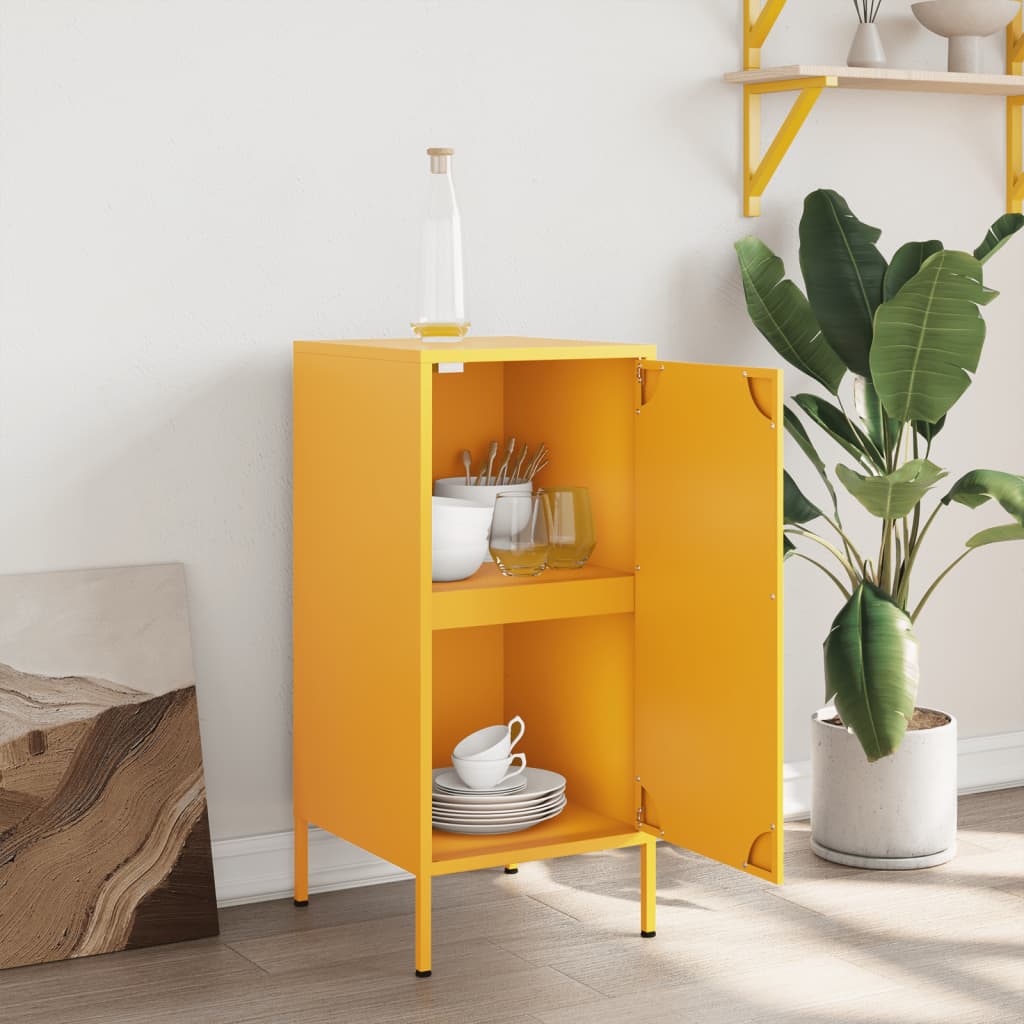 Credenza Giallo Senape 36x39x79 cm in Acciaio