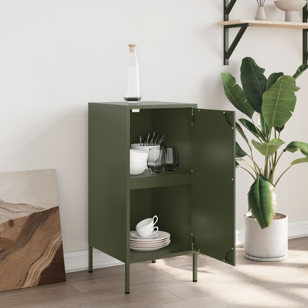 Credenza Verde Oliva 36x39x79 cm in Acciaio