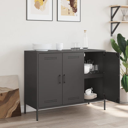 Credenza Nera 100,5x39x79 cm in Acciaio
