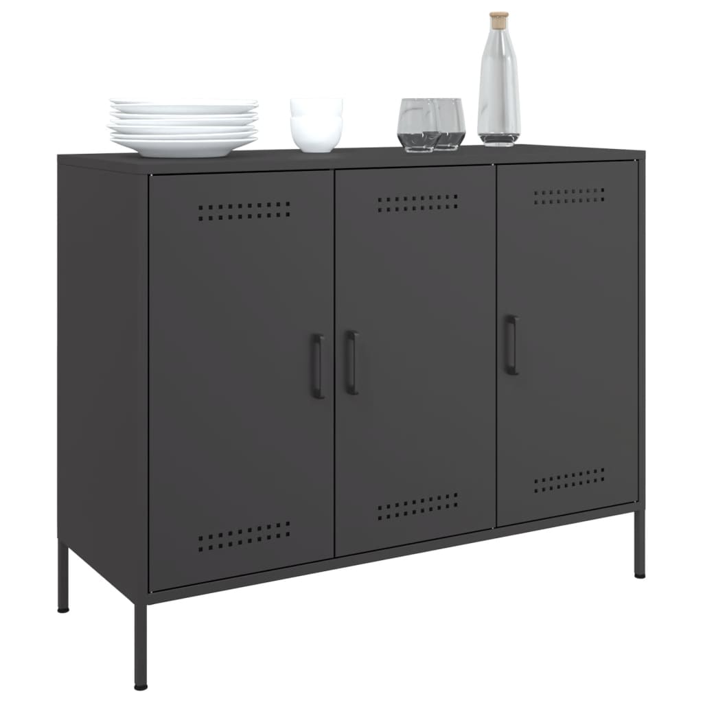 Credenza Nera 100,5x39x79 cm in Acciaio